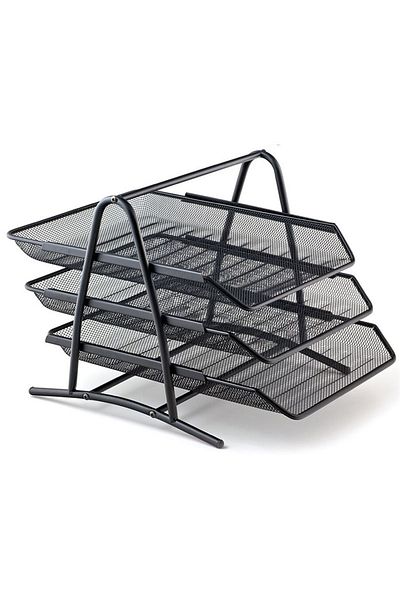 onixe Bion Perfor 3-Piece Black Document Rack Set