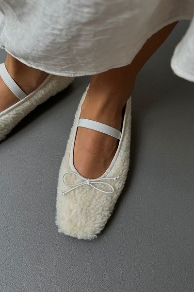 Mupa Shoes Balerini de damă ALBI