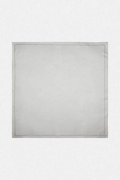 Vakko Απλό Μεταξωτό Φουλάρι Twill - Γκρι