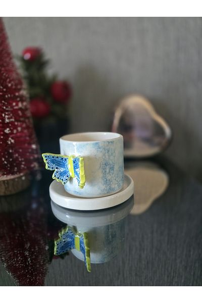 NK Handmade Butterfly Detailed Cup Ceramic