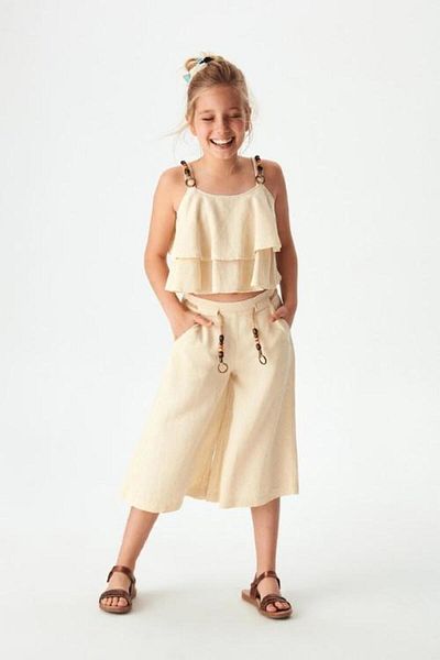 nk kids 6-14 Years Old Girl's Double Suit Linen Berrin Model