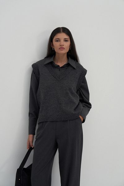 mathilda store Anthracite V-Neck Knitwear Sweater