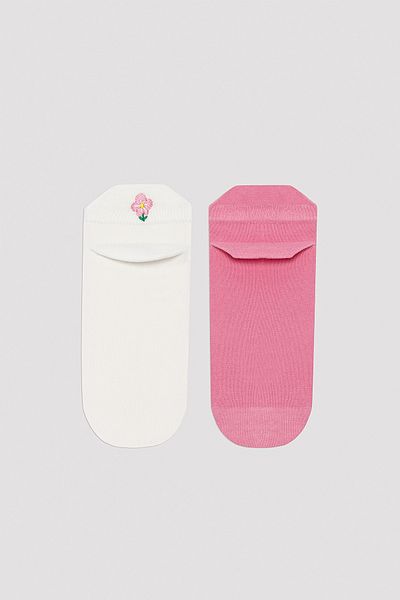 Penti Back Flower Pink-White 2-Piece Socks