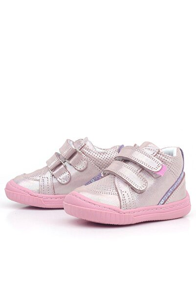 Rakerplus Raya Hakiki Deri Pembe Mor Simli Cırtlı Kız Bebek Bot