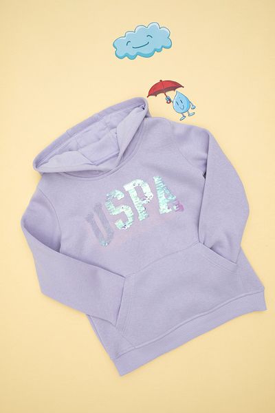 U.S. Polo Assn. Lilac Hooded Girls' Sweatshirt - 50292512 -Vr034