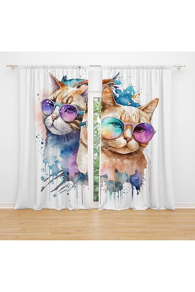 Home Duvet Cover Home Two-Winged Backdrop Curtain 3D Printed Design