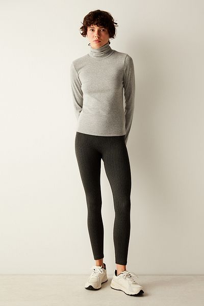 Penti Gray Melange Turtleneck Basic Long Sleeve Top