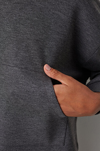 Penti Dark Gray Front Pocket Hooded Sweatshirt