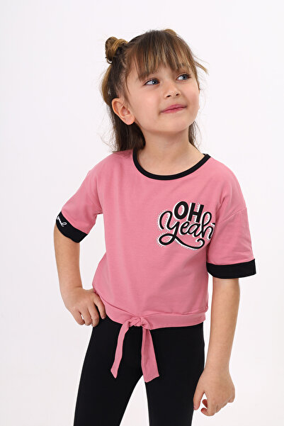 Toontoy Κορίτσι - Μπλουζάκι με τύπωμα με λεπτομέρεια με κορδόνια