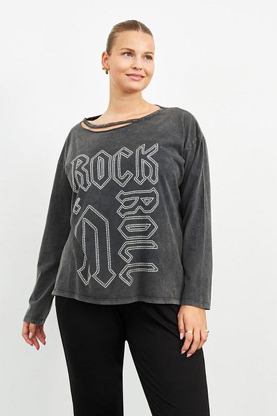 Curly ANTHRACITE LONG SLEEVE ROCK STONE T-SHIRT