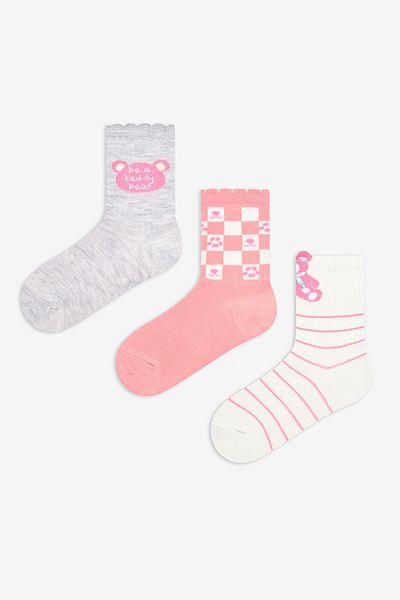 Penti Pink Bear 3-piece Colorful Tennis Socket Set for Girl