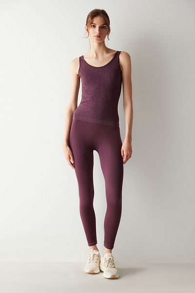 Penti Άνευ ραφής Lurex Σκούρο Μωβ Crop Top