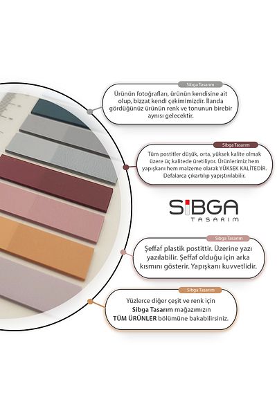 sibga tasarım Transparent Colored Postit Post-it Post It.Bookmark Bookmark Postit Sticker Note Paper 200 Sheets
