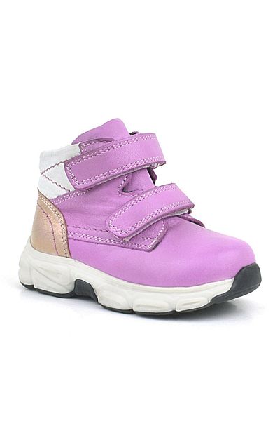 Rakerplus Genuine Leather Fuchsia Pink Velcro Baby Girl Boots