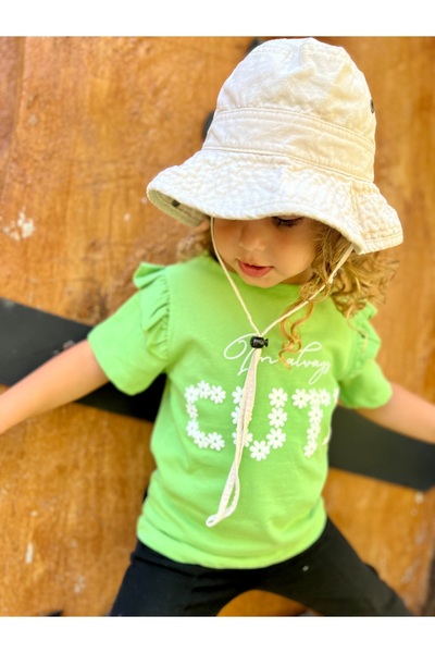 DİVİSTA Κοριτσίστικο κοντομάνικο μπλουζάκι με πράσινο στάμπα