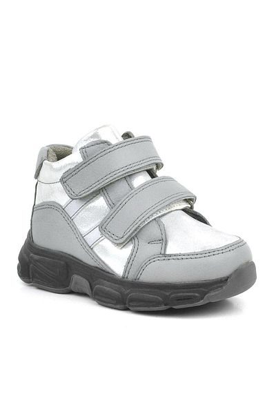 Rakerplus Genuine Leather Silver Glitter Velcro Baby Girl Boots