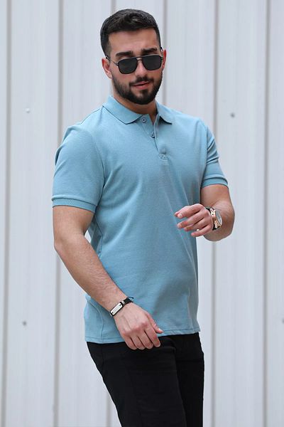 MİSHAR İTALİA Ανδρικό μπλουζάκι Polo Neck Mint