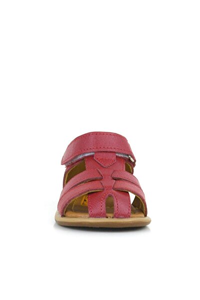 Rakerplus Genuine Leather Red Velcro Baby Sandals Shoes