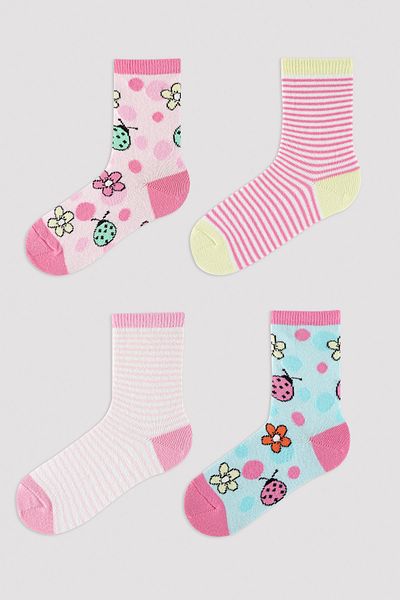 Penti Girl's Ladybird 4-Piece Sock Socks
