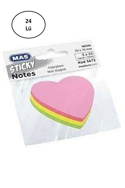 onixe Mas 3672 75 Sheets Mixed Color Heart Shaped Note Paper