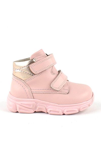 Rakerplus Genuine Leather Pink Velcro Baby Girl Boots