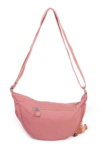 İMAKS Medium Size Waterproof Fabric - 2 Compartments Oval Crossbody and Shoulder Bag K.Powder Pink 3034