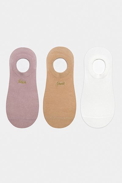 Penti Believe 3-teilige rosa Sneaker-Socken – mehrfarbig
