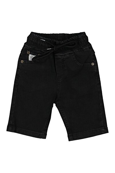 bebegen Αγόρι μαύρο τζιν σορτς κάπρι με ελαστική μέση