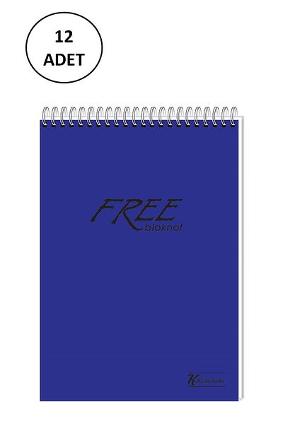 Keskin Colors Sharp Memo Pad Free A4 Pp Cover Spiraled 100 Yp.Lined 12 Pieces