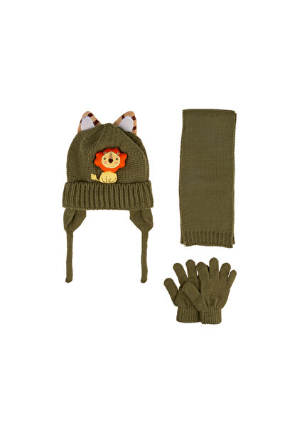 Aware Time Kitti 1-4 Years Baby Boy & Child Accessory Fleece Inside Scarf Beanie Gloves Set of 3
