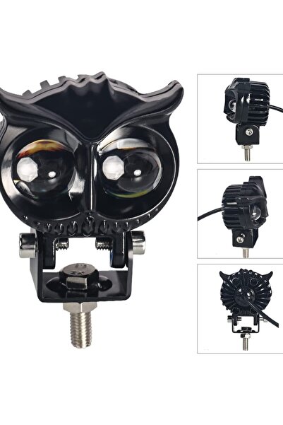 BTM OTOMOTİV Baykuş Sis Farı Çift Renk Sarı-Beyaz Araç Motosiklet Off Road Le...