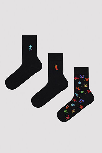Penti Men's Fun Black Socket Socks