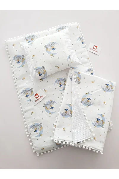 ilkimbebe Baby Diaper Set with Blanket - Cushion, Muslin, Newborn, Crib and Baby Products