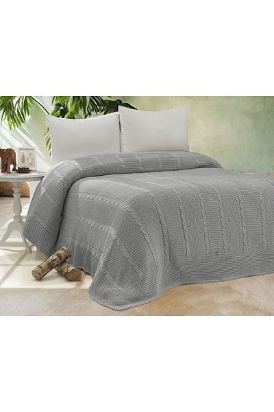coton doux Redbud Knitwear Bedspread 210 X 240 (Grey)