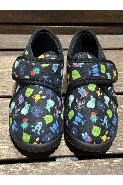 nioni Papuci de zi cu zi pentru fete și băieți Pantofi de acasă Talpă flexibilă anti-alunecare Velcro Creșă Pantofi de grădiniță