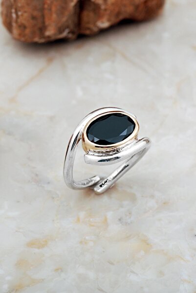 Sümer Telkari Oniks Taşlı Tasarım Gümüş Yüzük 5852