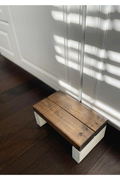 WOODENSA Ahşap Basamak Tabure Çocuk Bebek Banyo Wc Lavabo Merdiven Yükseltici Tbr003