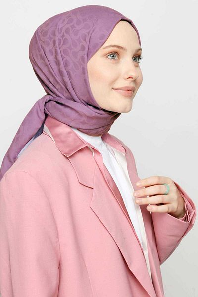 VALORSCARF Valor Bloom Pattern Silk Jacquard Shawl Magenta