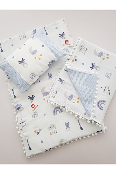 ib ilkimbebe طقم حفاضات أطفال مع بطانية - وسادة، موسلين، حديثي الولادة، سرير ...