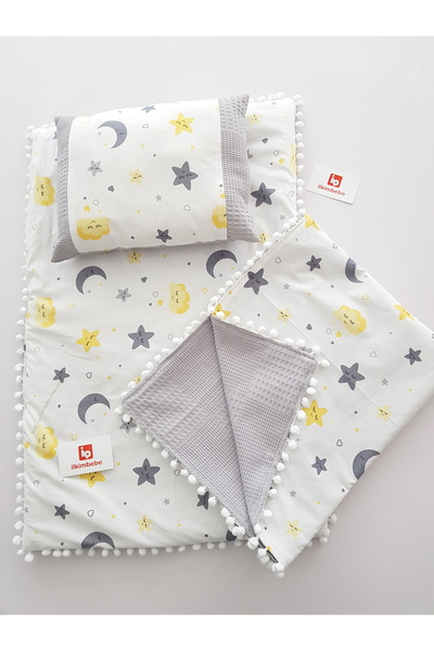 ib ilkimbebe طقم حفاضات أطفال مع بطانية - وسادة، موسلين، حديثي الولادة، سرير ...