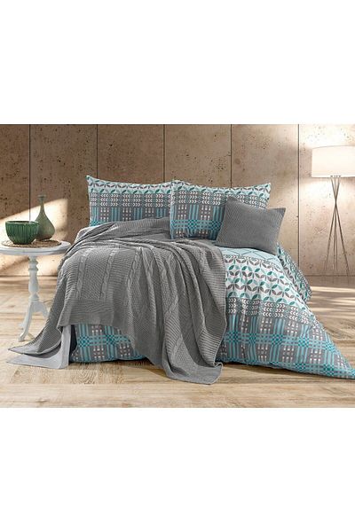 DOUX HOME World Double Personality 57 Σετ Παπλωματοθήκη με Πλεκτά Κουβέρτα 200 X 220 cm