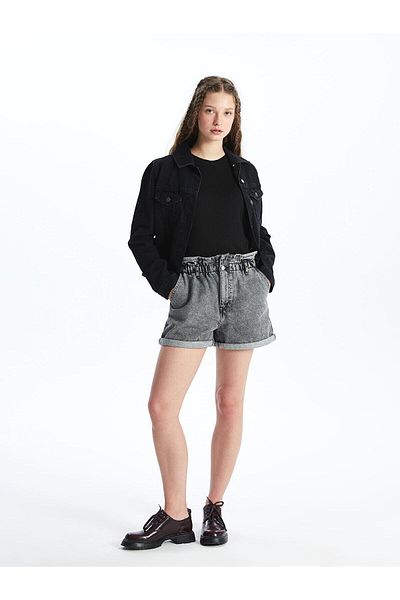 LC Waikiki Blugi LCW Pantaloni scurți drepti pentru femei, cu talie elastică