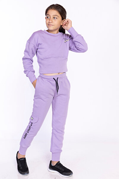 Toontoy Κοριτσίστικο κοστούμι φόρμας με λαιμόκοψη και κοντό μανίκι