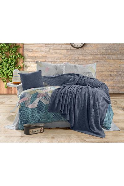 DOUX HOME Set cuvertură de pilota Tatu Double 57 Sârmă Tricotaj cu pătură 200 X 220 Cm