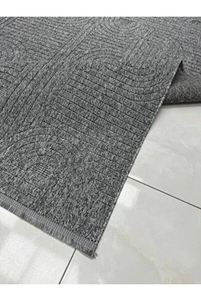 SEYRAN HALI Seyran Halı Loopy 623 Antrasit Kolay Temizlenen Dekoratif Sisal J...