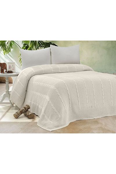 coton doux مفرش سرير ريدبد تريكو 210×240 (عظم)