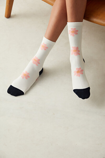 Penti Socken mit Blumenmuster in Rosa