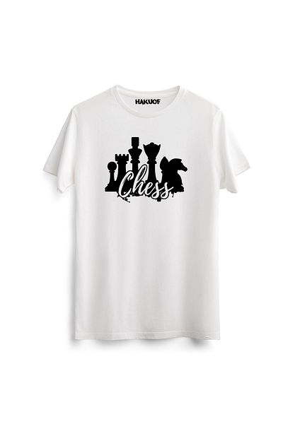 hakuof Μπλουζάκι από βαμβακερό στάμπα σκακιού Unisex μπλουζάκι σκακιού