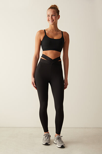 Penti Siyah Yüksek Bel Cut Out Detaylı Bilek Boy Tayt