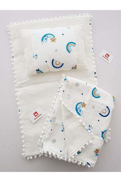 ilkimbebe Baby Diaper Set with Blanket - Cushion, Muslin, Newborn, Crib and Baby Products